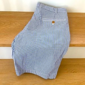 New! w.o tags, Brooks Brothers blue & white stripe 34” Bermuda Shorts. Sharp!